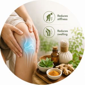 Reduces stiffness and swelling